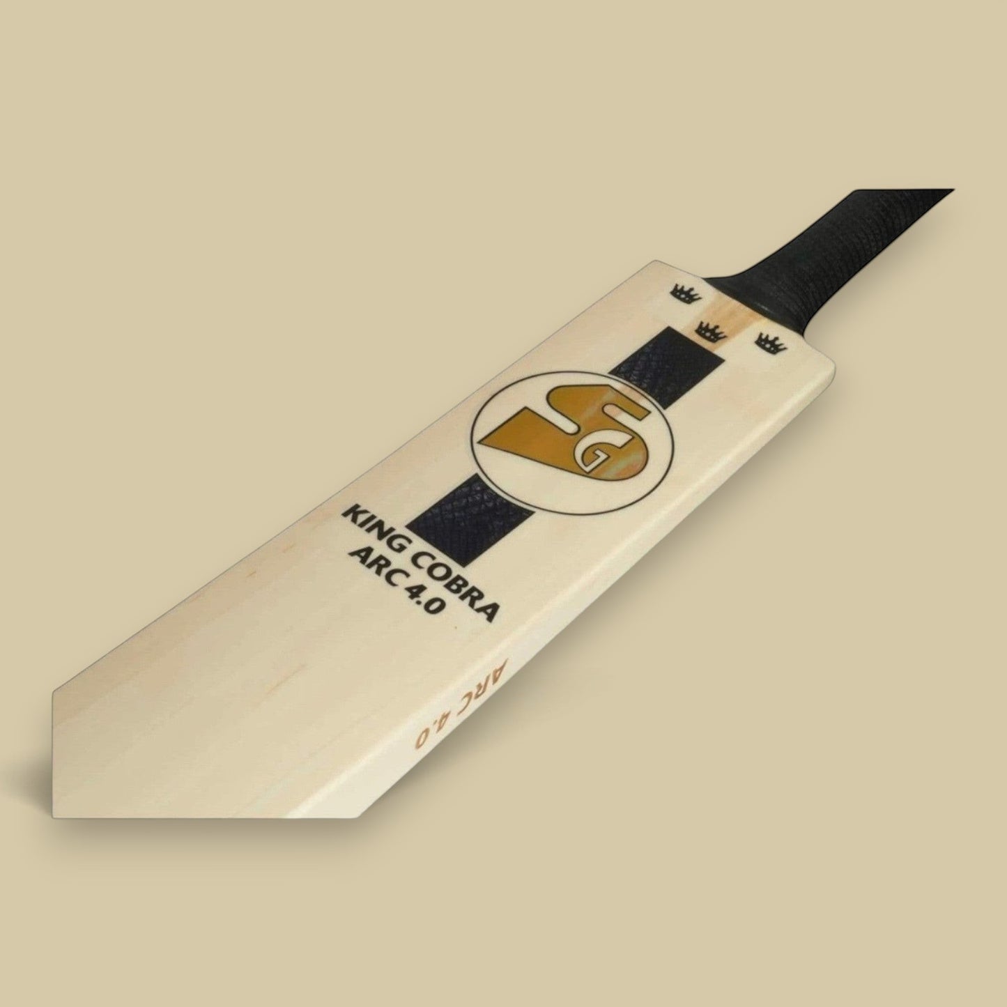 Cricket House SG King Cobra Arc 4.0 English willow cricket bat with a duckbill profile and pro-soft grip handle.